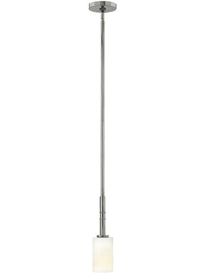 Margeaux Mini Pendant With Etched Opal Glass Shade In Polished Nickel.
